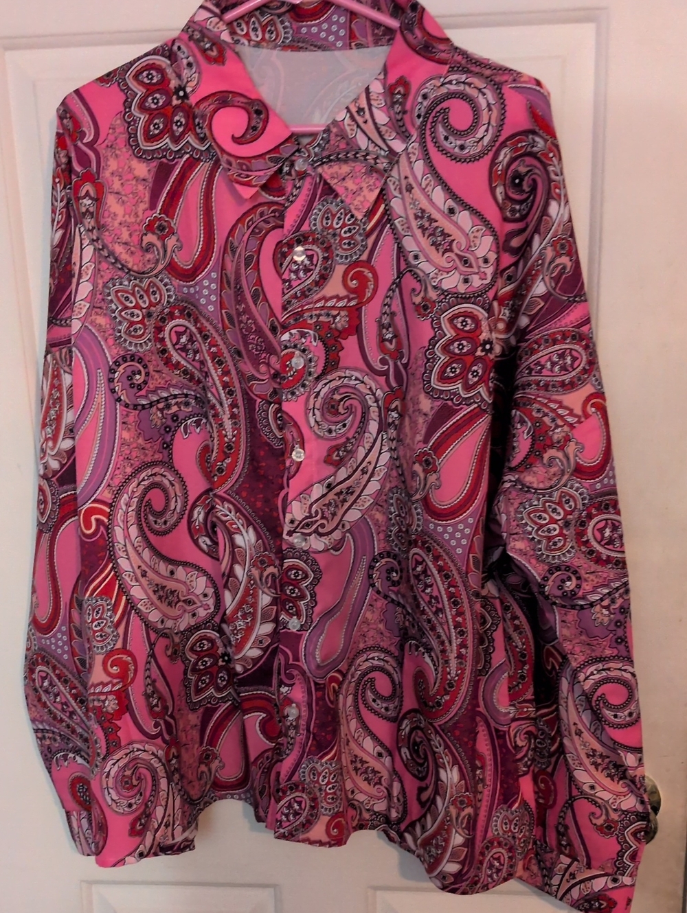 Woman's Pink/Purple Button Up Country Western Shirt